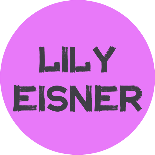 Pink circle logo with Lily Eisner in dark text